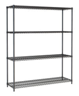 Combisteel Shelf Units 4 Levels 1500 Black Flat Packed - 7530.0035 Chrome Wire Shelving and Racking Combisteel