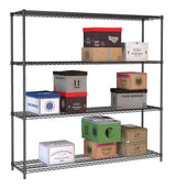 Combisteel Shelf Units 4 Levels 1800 Black Flat Packed - 7530.0040