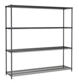 Combisteel Shelf Units 4 Levels 1800 Black Flat Packed - 7530.0040 Chrome Wire Shelving and Racking Combisteel