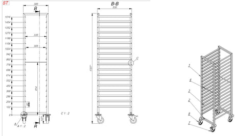 Combisteel Clearing Trolleys 1/1GN 18X - 7819.0012