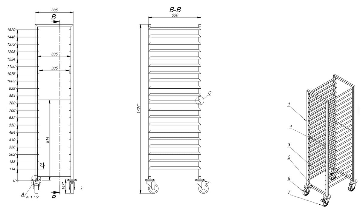 Combisteel Abräumwagen 1/1GN 20X - 7819.0014