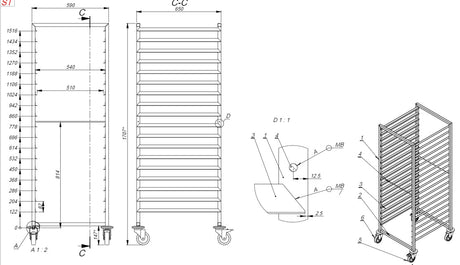 Combisteel Afruimwagens 2/1GN 18X - 7819.0026