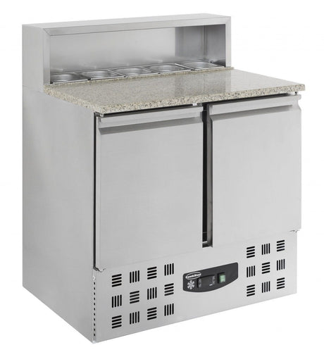 Combisteel 2 Door Pizza Prep Counter Saladette Fridge 2x 1/1GN + 5x 1/6GN - 7950.0070 Pizza Prep Counters - 2 Door Combisteel   