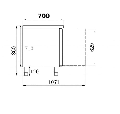 Combisteel Ecofrost 4 Four Door Stainless Steel 1/1 Gastronorm Counter Fridge 553Ltr - 7950.0084 Refrigerated Counters - Four Door Combisteel   