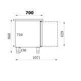 Combisteel Ecofrost 3 Door 2 Drawer Stainless Steel 1/1 Gastronorm Counter Fridge 553Ltr - 7950.0210 Counter Fridges With Drawers Combisteel   