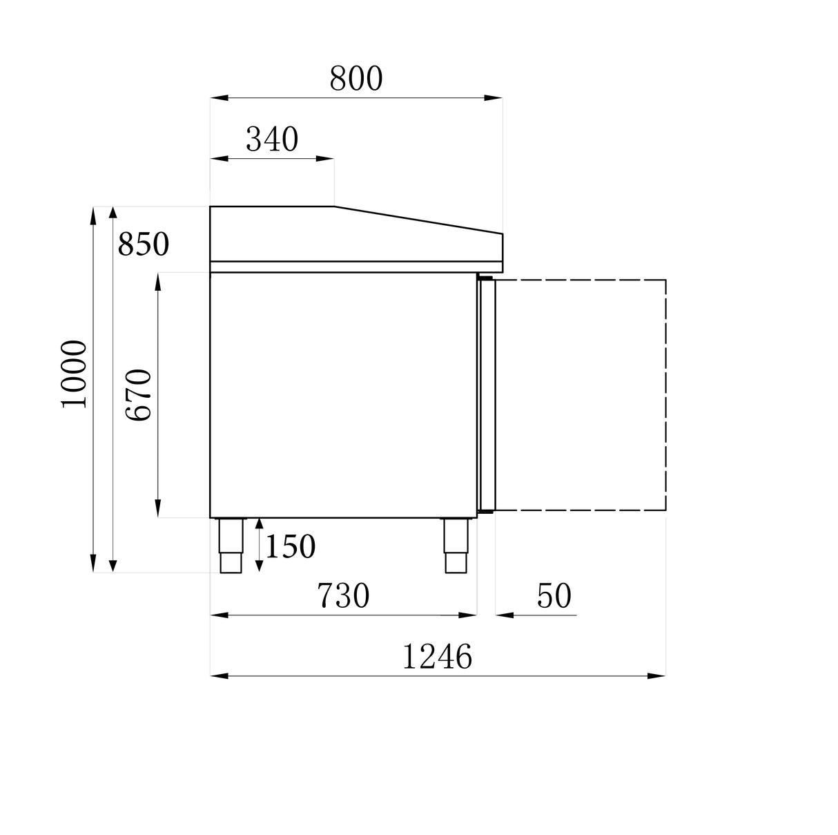 Combisteel Pizza Counter 2 Doors 7 Dough Drawers - 7950.0042