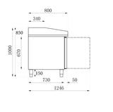 Combisteel Pizzabalie 2 deuren 7 deegladen - 7950.0042