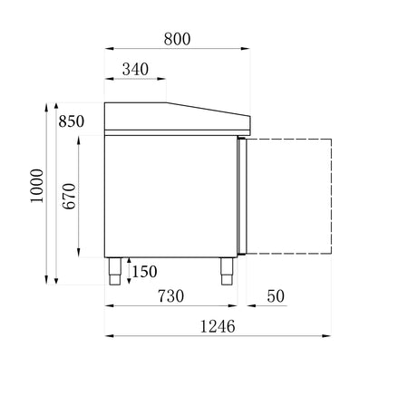 Combisteel Pizza Counter 2 Doors 7 Dough Drawers - 7950.0042