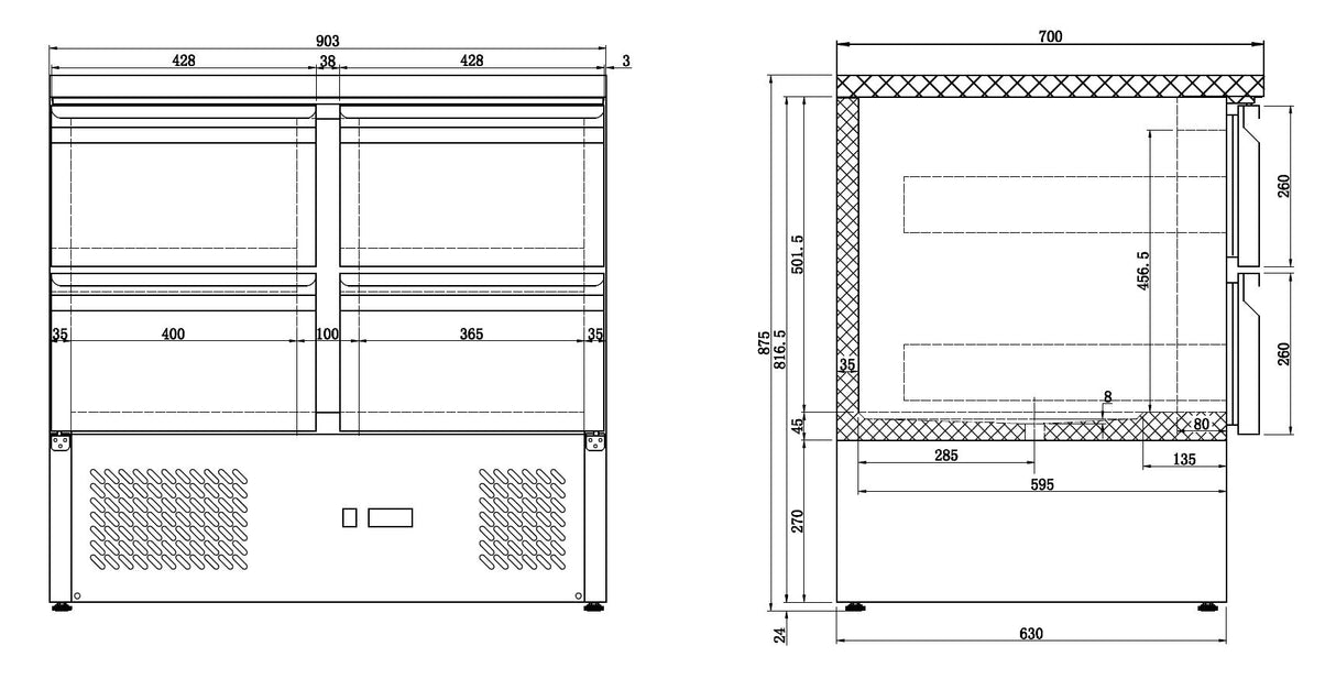 Combisteel Gekoelde Toonbank 4 Laden - 7950.0110