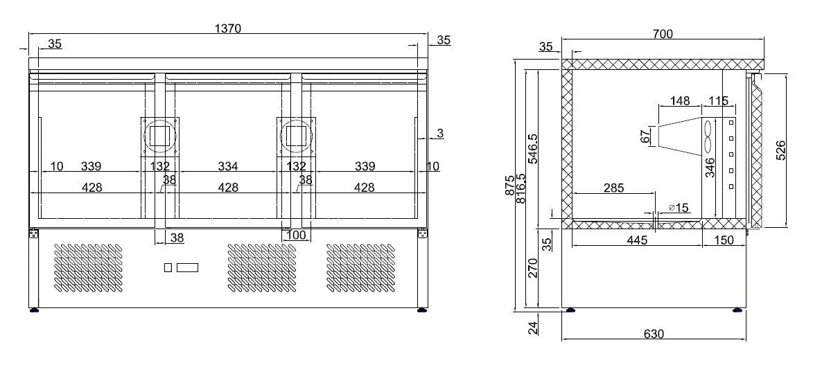 Combisteel Refrigerated Counter 3 Doors - 7950.0112