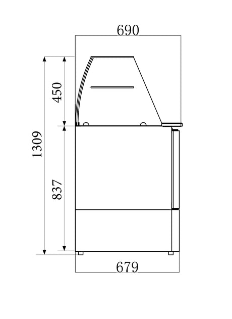 Combisteel Refrigerated Saladette With Glass Cover 2 Doors - 7950.0400