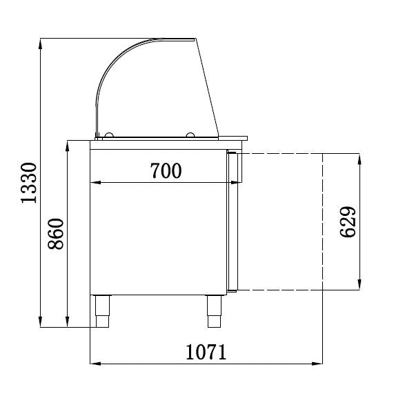 KOELWERKBANK GLASOPSTAND 2 DEUREN - COMBISTEEL