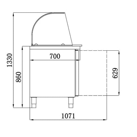 Combisteel Kühltheke mit Glasabdeckung 2 Türen - 7950.0410