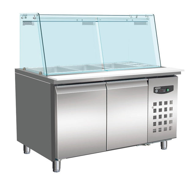 Combisteel Refrigerated Bakery Counter With Glass Cover 2 Doors  4X 1/1 GN Container - 7950.0420  Combisteel