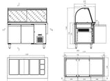 Combisteel 700 Refrigerated Counter With Glass Cover 2 Doors  3X 1/1 + 3X 1/6GN Container - 7950.0422