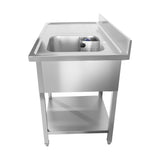 CUBO Stainless Steel Single Dishwasher Sink Right Bowl Left Drainer 1200x700mm CS-SDS-1200-700L