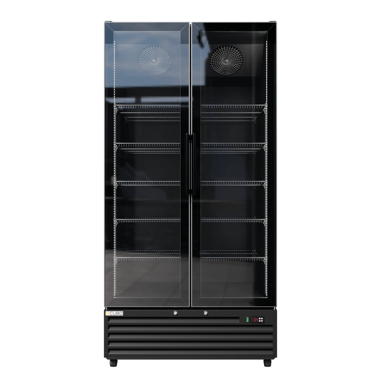 CUBO koelkast - 776 liter – 2 Glasdeuren – 10 Legplanken – Zwart Interieur – CS-SU800