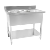 CUBO Stainless Steel Double Sink 1000mm with Backsplash CS-DS-1000