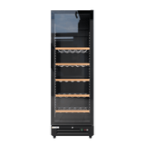 CUBO Wijnkoelkast 360L – Glasdeur – 5 Houten Legplanken – Zwart Interieur – CS-WF375