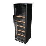 CUBO Wijnkoelkast 360L – Glasdeur – 5 Houten Legplanken – Zwart Interieur – CS-WF375