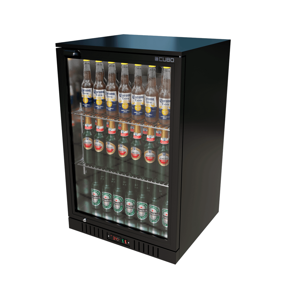 Cubo Barkühlschrank 133L - 1 Glastür- Abschließbar - 72 Flaschen - Energieeffizient - CS-130H-EE