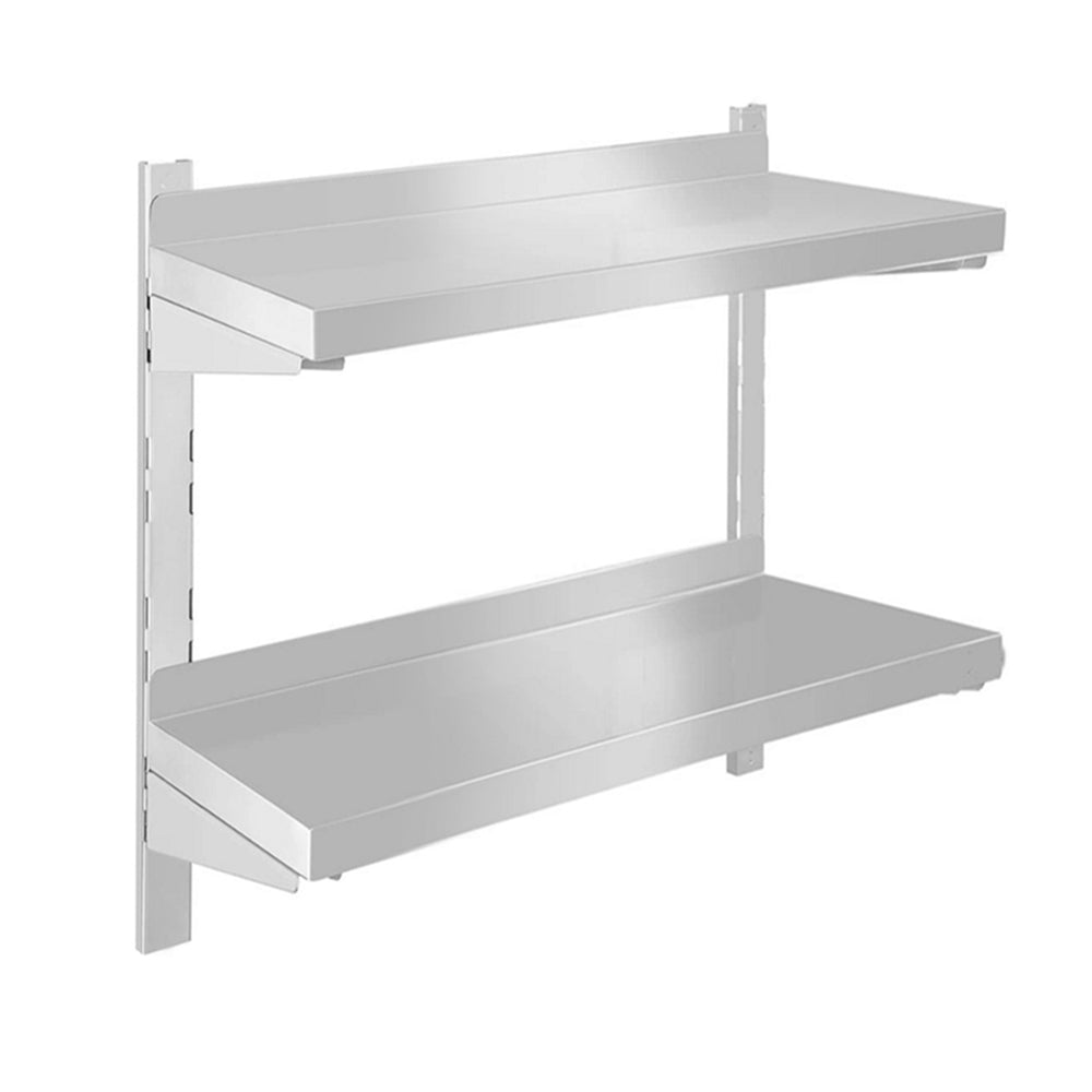 CUBO Wandregal mit 2 Ablagen 600 mm Edelstahl CS-2TS-600