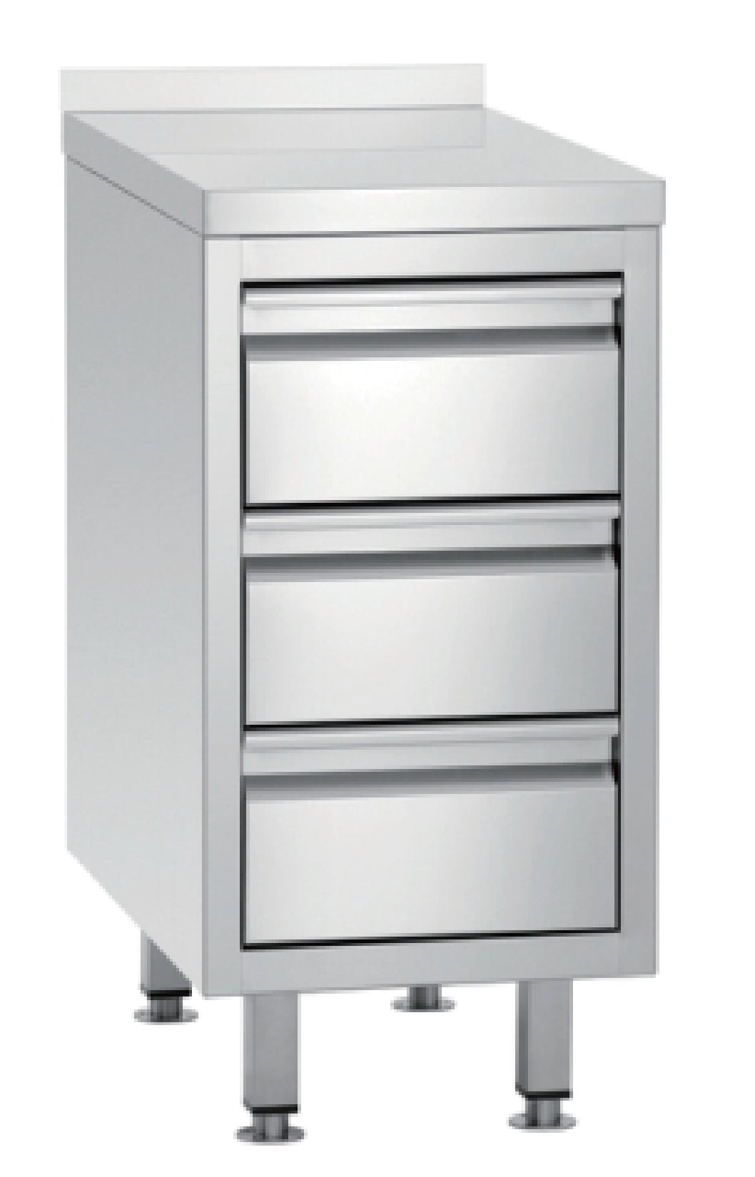 CUBO Stainless Steel Cupboard with 3 Drawers Bin 500mm CS-C3D