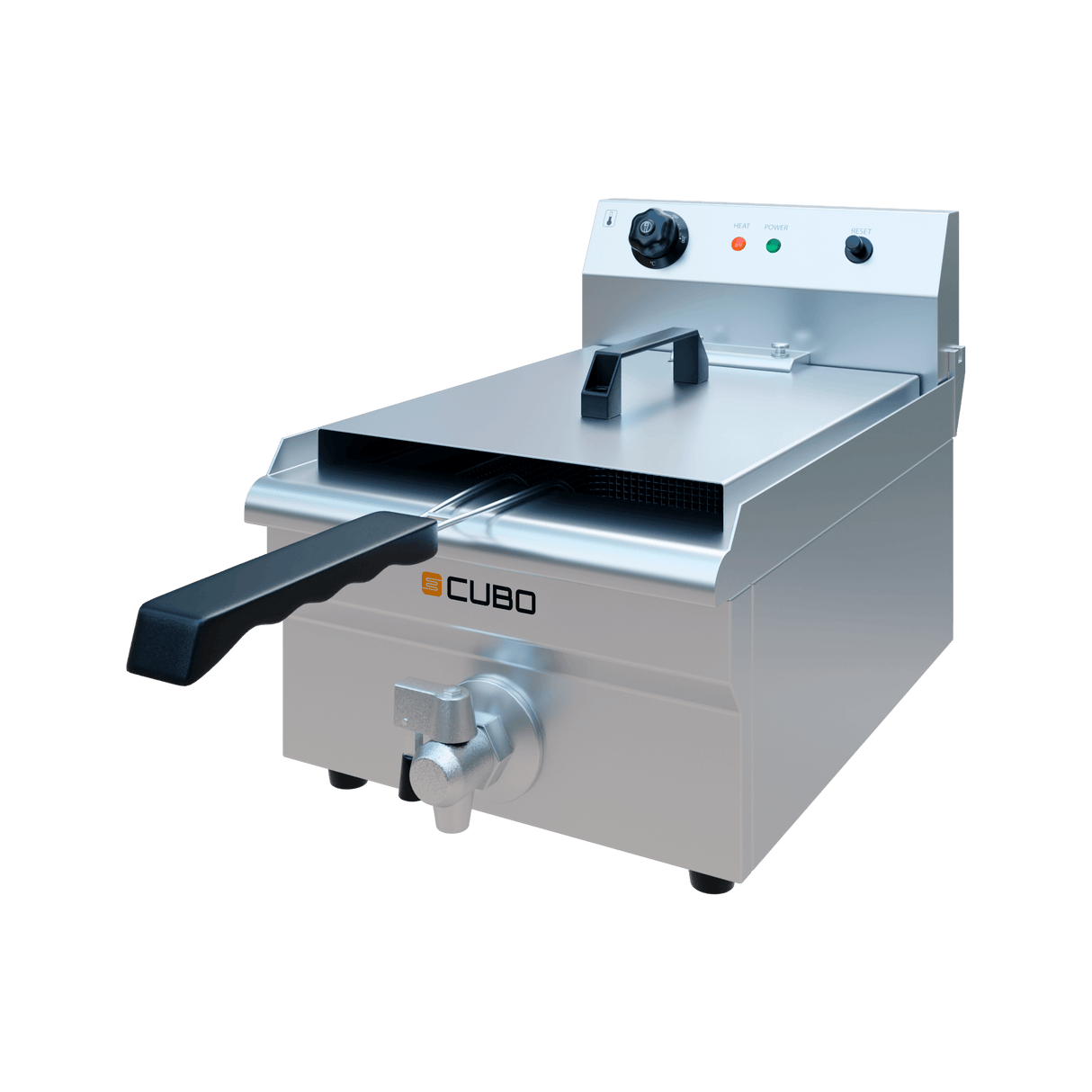 CUBO Fritteuse 12L - Elektrische Tischfritteuse - mit Ablasshahn - CS-ESF-12-DT