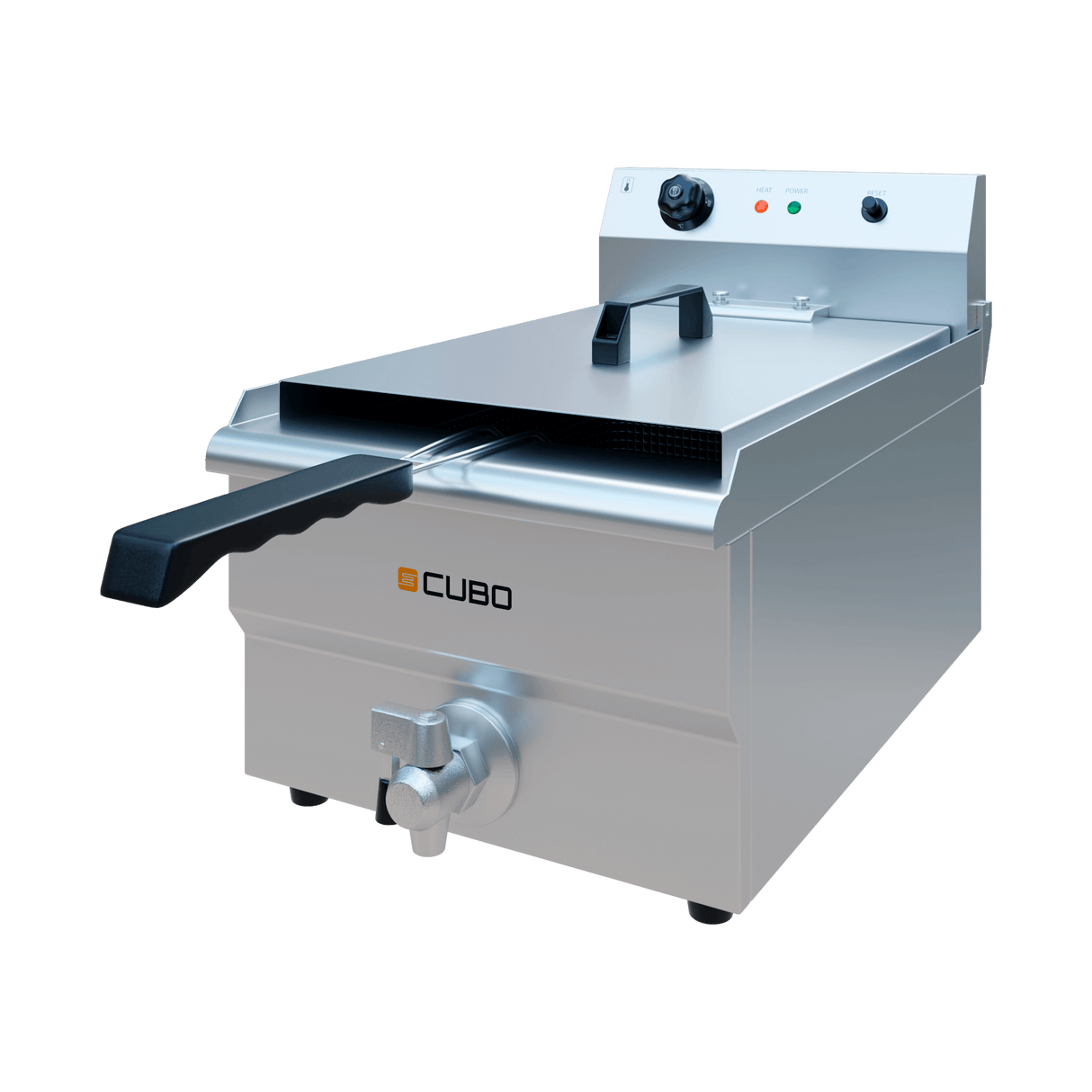 CUBO Fritteuse 19L - Elektrische Tischfritteuse - mit Ablasshahn - CS-ESF-19-DT
