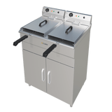 CUBO Fritteuse 2 x 12L - Elektrisch, freistehend - CS-FSEF-10V-2
