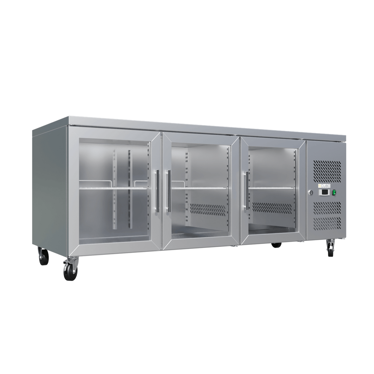CUBO Glass Door Preparation Workbench 403L - 3 Door Counter Fridge - Stainless Steel - 1795(W) x 717(D)mm - CS-GN3100TNG
