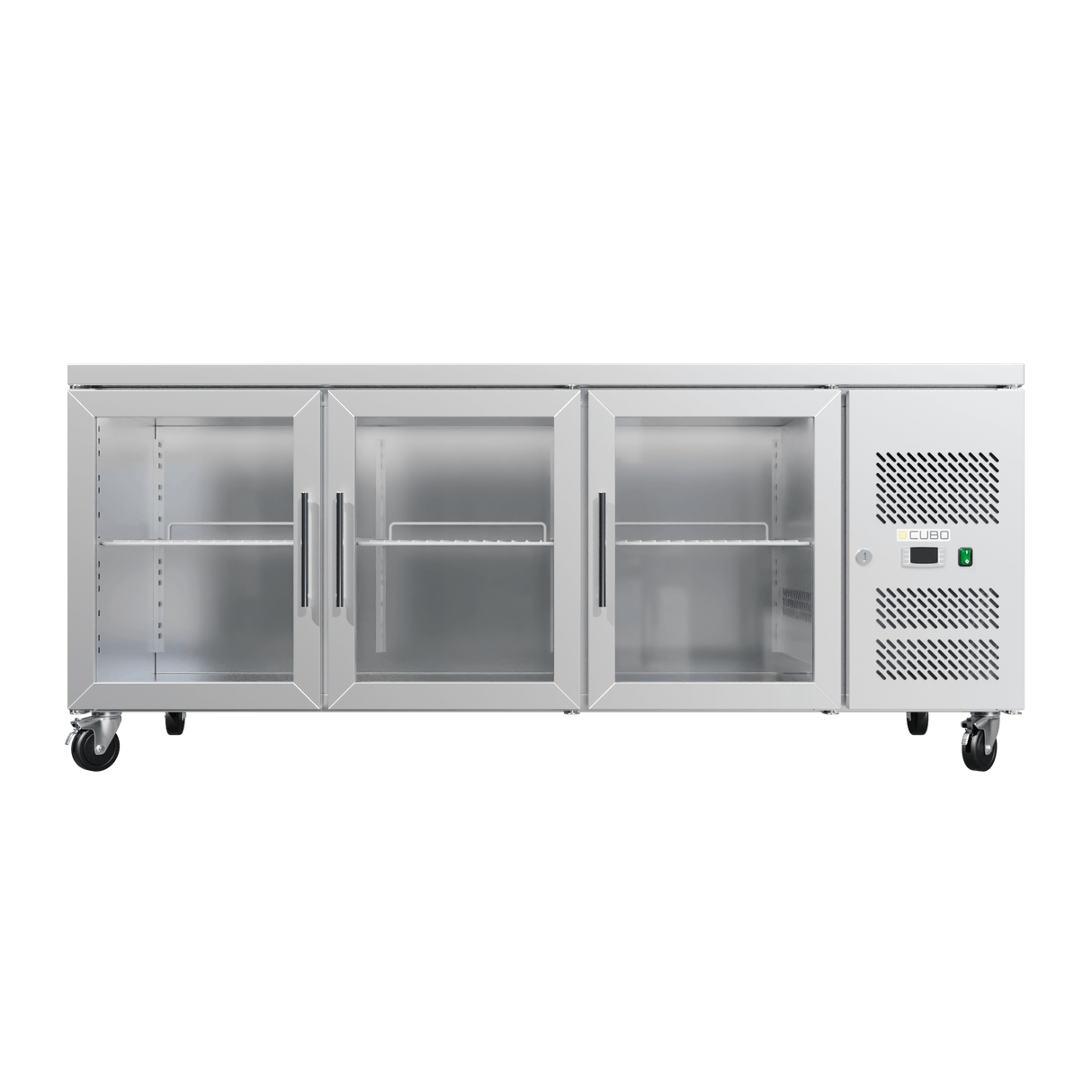 CUBO Glass Door Preparation Workbench 403L - 3 Door Counter Fridge - Stainless Steel - 1795(W) x 717(D)mm - CS-GN3100TNG