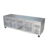 CUBO Glass Door Preparation Workbench 638L - 4 Door Counter Fridge - Stainless Steel - 2230(W) x 717(D)mm - CS-GN4100TNG