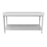 CUBO 2 Tier Stainless Steel Work Table 1500mm with Backsplash CS-WT-1500