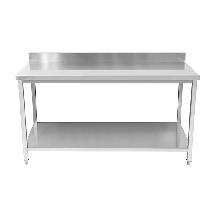 CUBO 2 Tier Stainless Steel Work Table 1500mm with Backsplash CS-WT-1500