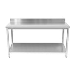CUBO 2 Tier Stainless Steel Work Table 1500mm with Backsplash CS-WT-1500