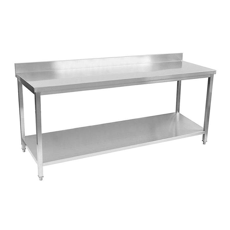 CUBO 2 Tier Stainless Steel Work Table 1800mm with Backsplash CS-WT-1800