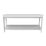 CUBO 2 Tier Stainless Steel Work Table 1800mm with Backsplash CS-WT-1800