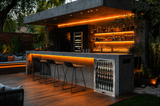 Cubo Barkoelkast 133L - 1 Glazen deur RVS - Afsluitbaar met slot - 72 flessen - Energiezuinig - CS-130H-S-EE
