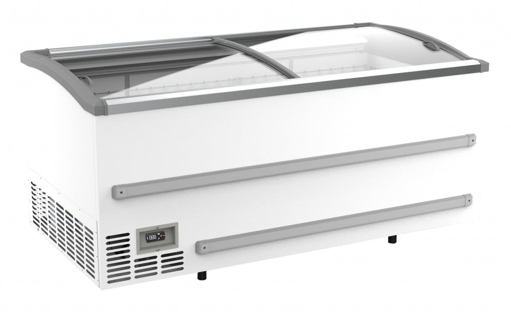 Combisteel Supermarket Display Chest Freezer Sliding Curved Glass Lid 870 Litre - 7072.0045 Display Chest Freezers Combisteel   