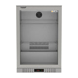 Bar Fridge 133L - 1 Glass Door Stainless Steel - Lockable - CS-130H-S-EE