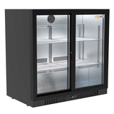 Barkoelkast 188L - 2 Schuifdeuren van glas met laag profiel - Afsluitbaar met slot - CS-210SC-EE
