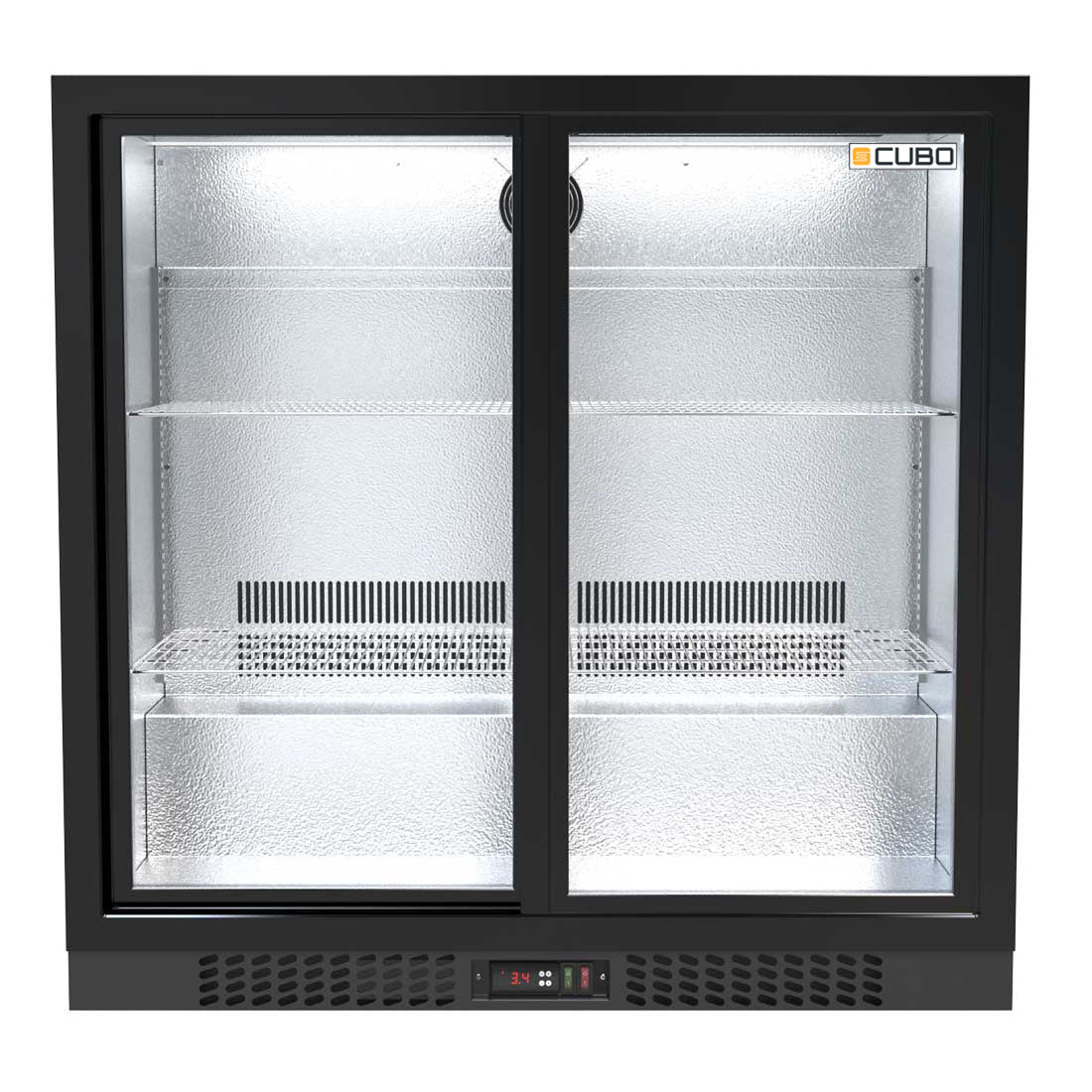 Barkühlschrank 188L - 2 Glasschiebetüren mit niedrigem Profil - Abschließbar - CS-210SC-EE