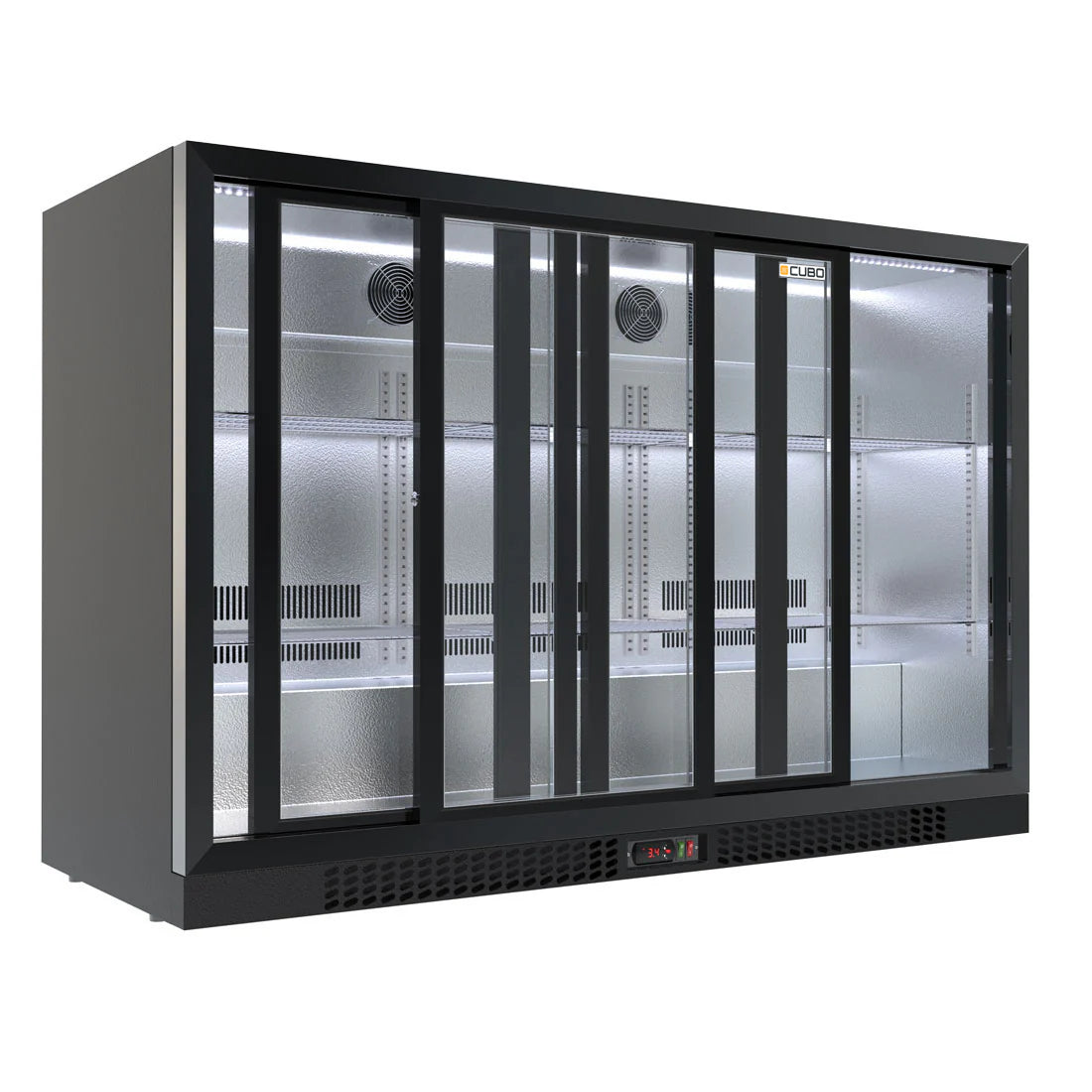 Bar Fridge 324L - 3 Sliding Glass Doors - Lockable - CS-320S-EE