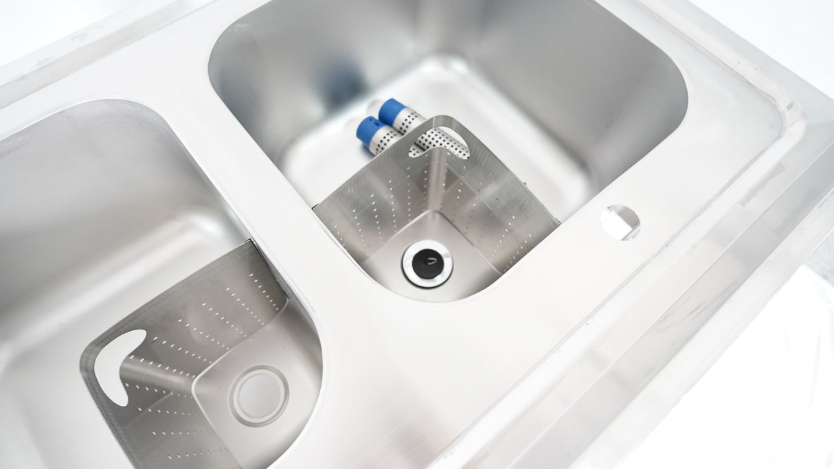 CUBO Stainless Steel Double Sink 1000mm with Backsplash CS-DS-1000