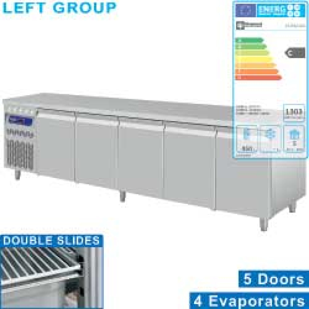 Diamond Geventileerde koeltafel, 5 deuren GN 1/1, groep links - DT274/ELGX