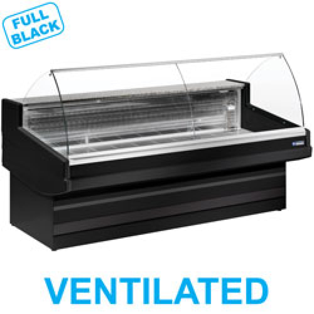 Diamond Ventilated refrigerated counter display with curved glass panel without storeroom - EB40/B7-VV