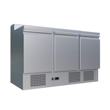 Empire Stainless Steel Three Door Open Top Pizza Prep Counter - PS300 Pizza Prep Counters - 3 Door Empire