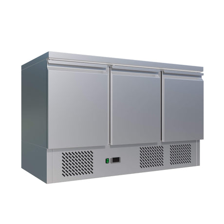 Empire 3 Door Stainless Steel Counter Prep Fridge - EMP-S903 Pizza Prep Counters - 3 Door Empire