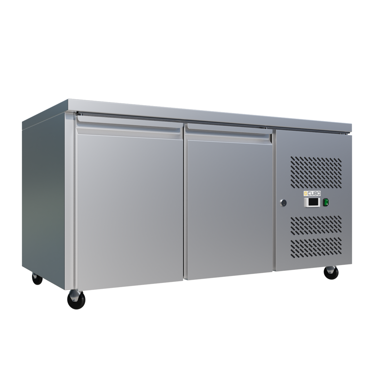 CUBO Preparation Workbench 282L - 2 Door Counter Fridge - Stainless Steel - 1360(W) x 700(D)mm - CS-GN2100TN